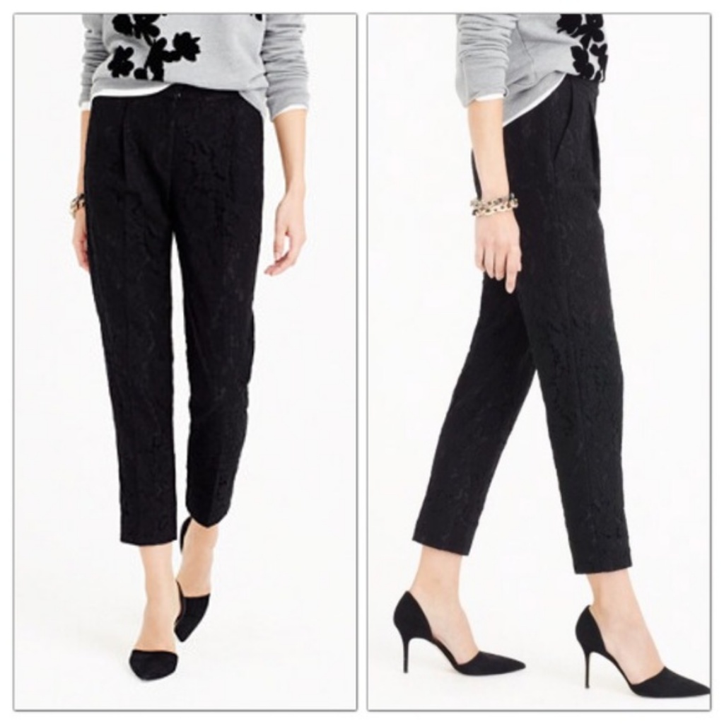 J. Crew Collection Cropped Pant In Leavers Lace